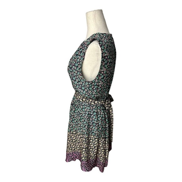 Rebecca Taylor Louisa Silk Floral Belted Sleeveless Midi Dress in Multi - Picture 3 of 8
